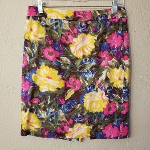 J.Crew Floral Pencil Skirt